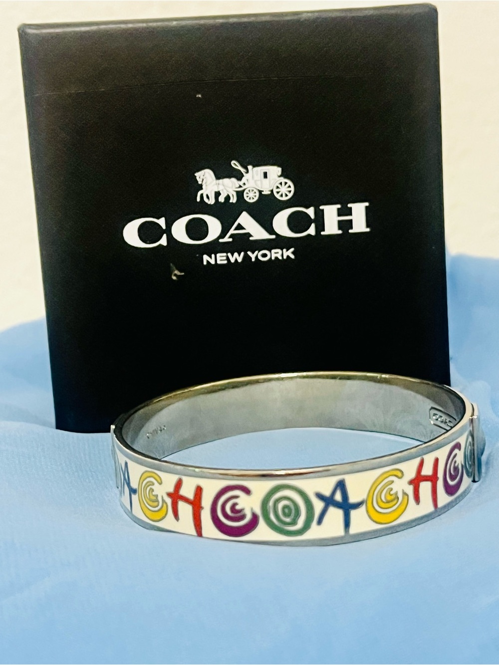 Pre-loved Coach Multicolor Enamel Bangle Bracelet